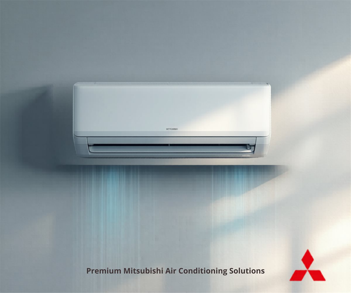 Kondicioner Mitsubishi Heavy Industries KIREIA inverter R32 në dhomë ndenjeje moderne — distributor zyrtar Klima.Al në Shqipëri